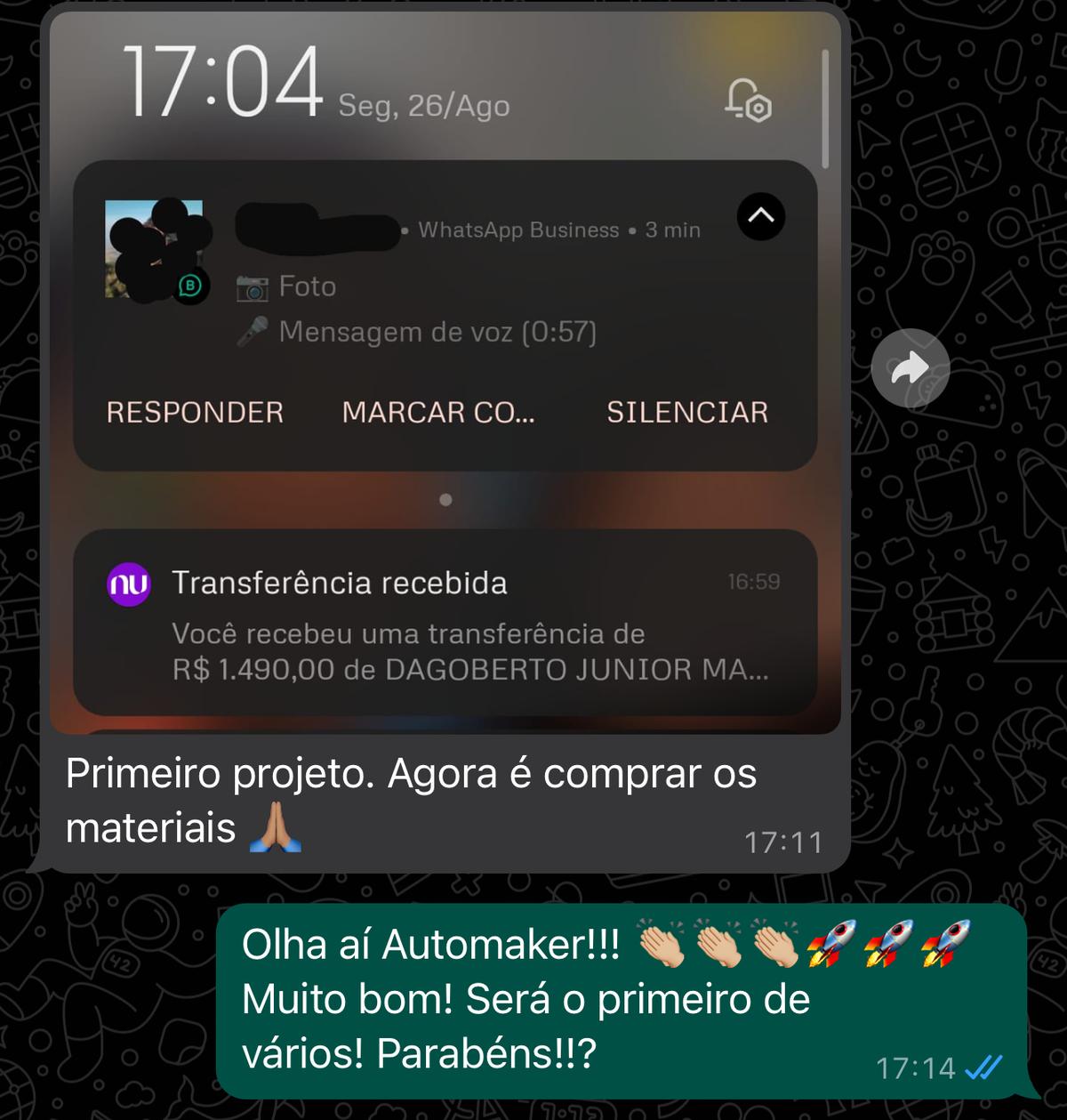 Depoimento de aluno